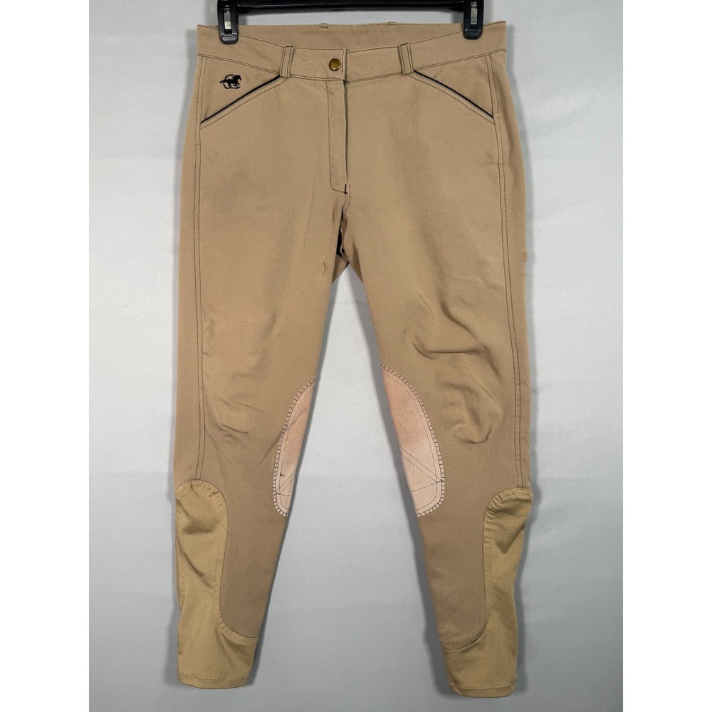 Piper by SmartPak Riding Breeches Women's 32R Tan Knee Patch‎ Equestrian Pants